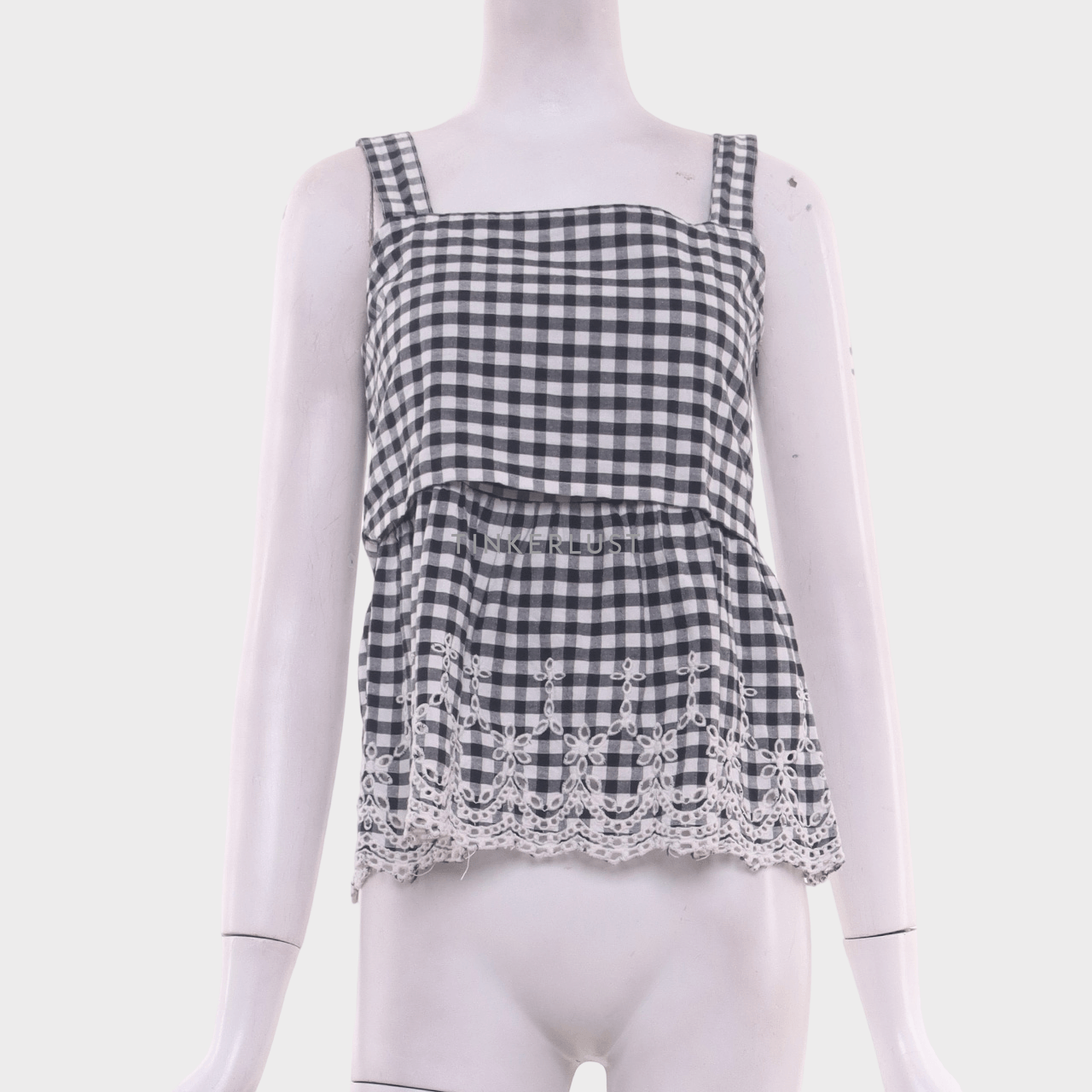 Mango Black & White Gingham Sleeveless