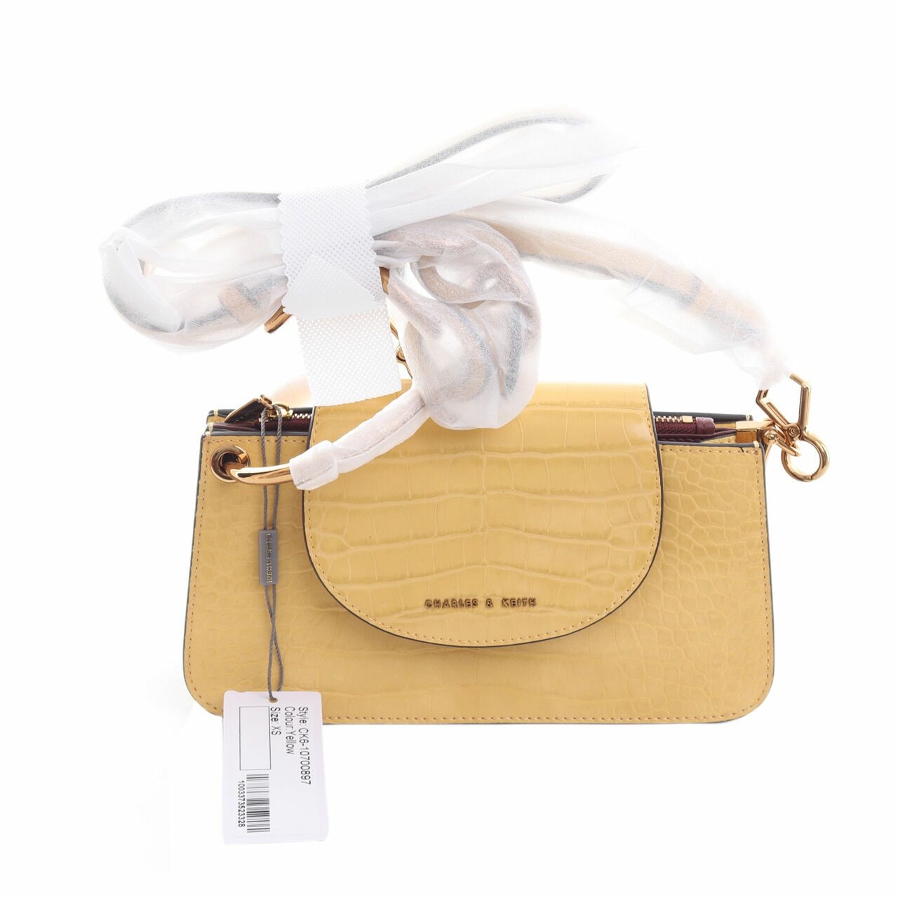 Charles & Keith Yellow Sling Bag