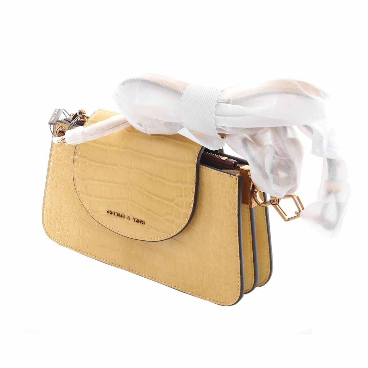 Charles & Keith Yellow Sling Bag