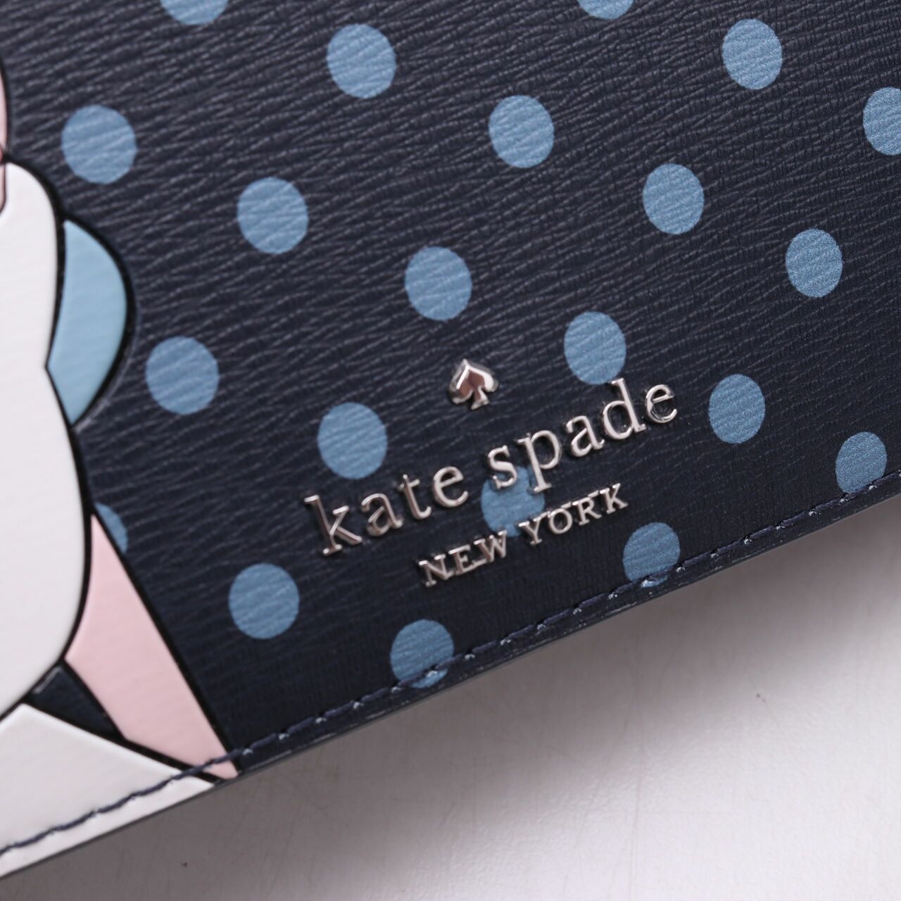 Kate Spade x Disney Alice in Wonderland Double Zipper Navy Polkadots Crossbody Bag