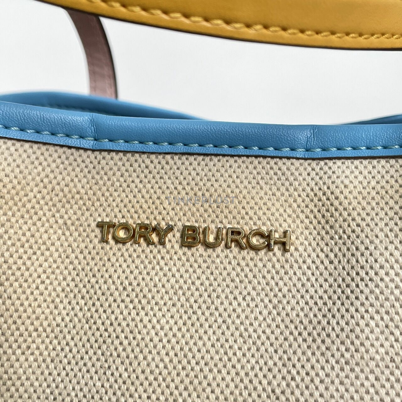 Tory Burch Perry Multi Color Canvas Small Triple-Compartment Tote 