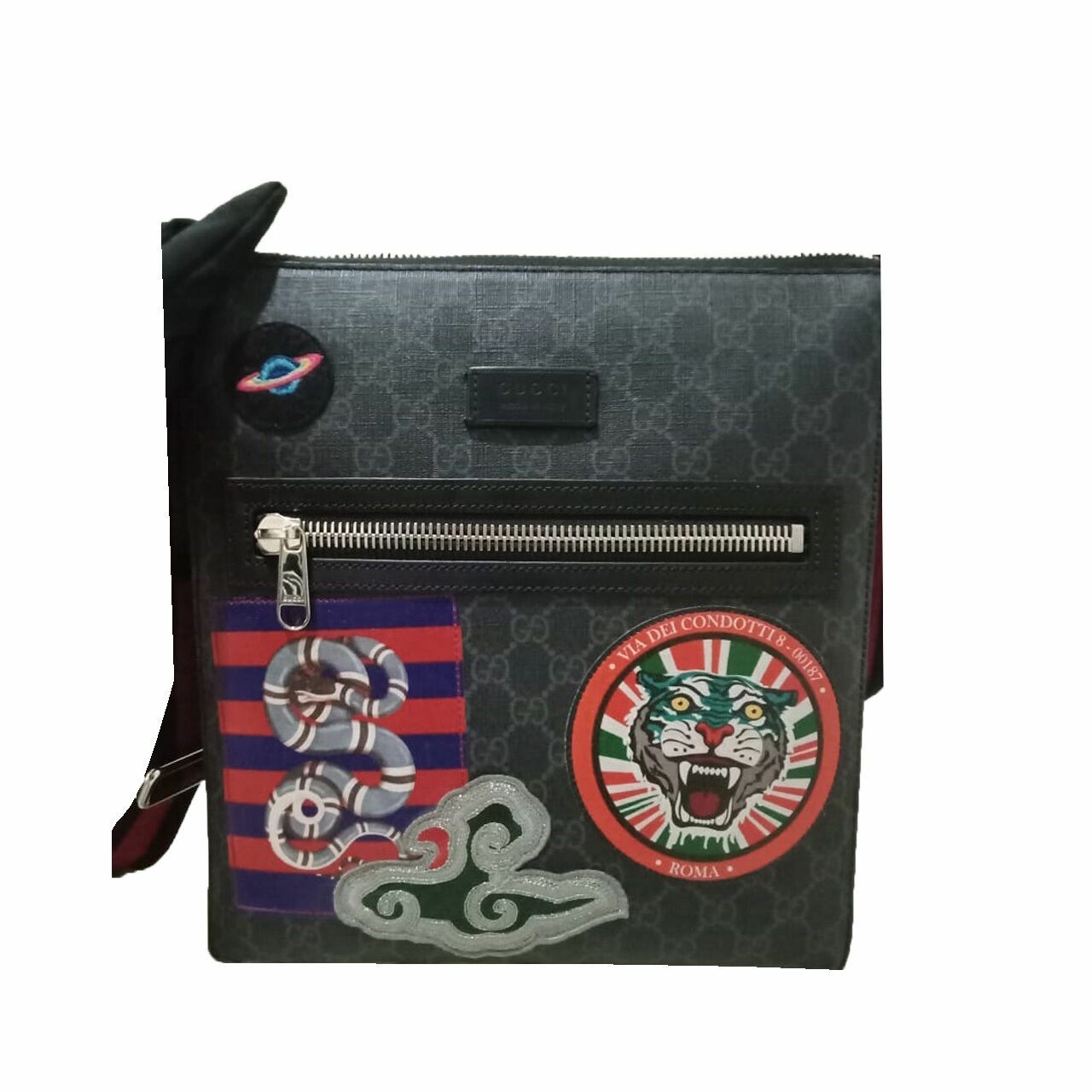 Gucci Night Courrier GG Supreme Canvas Messenger Sling Bag