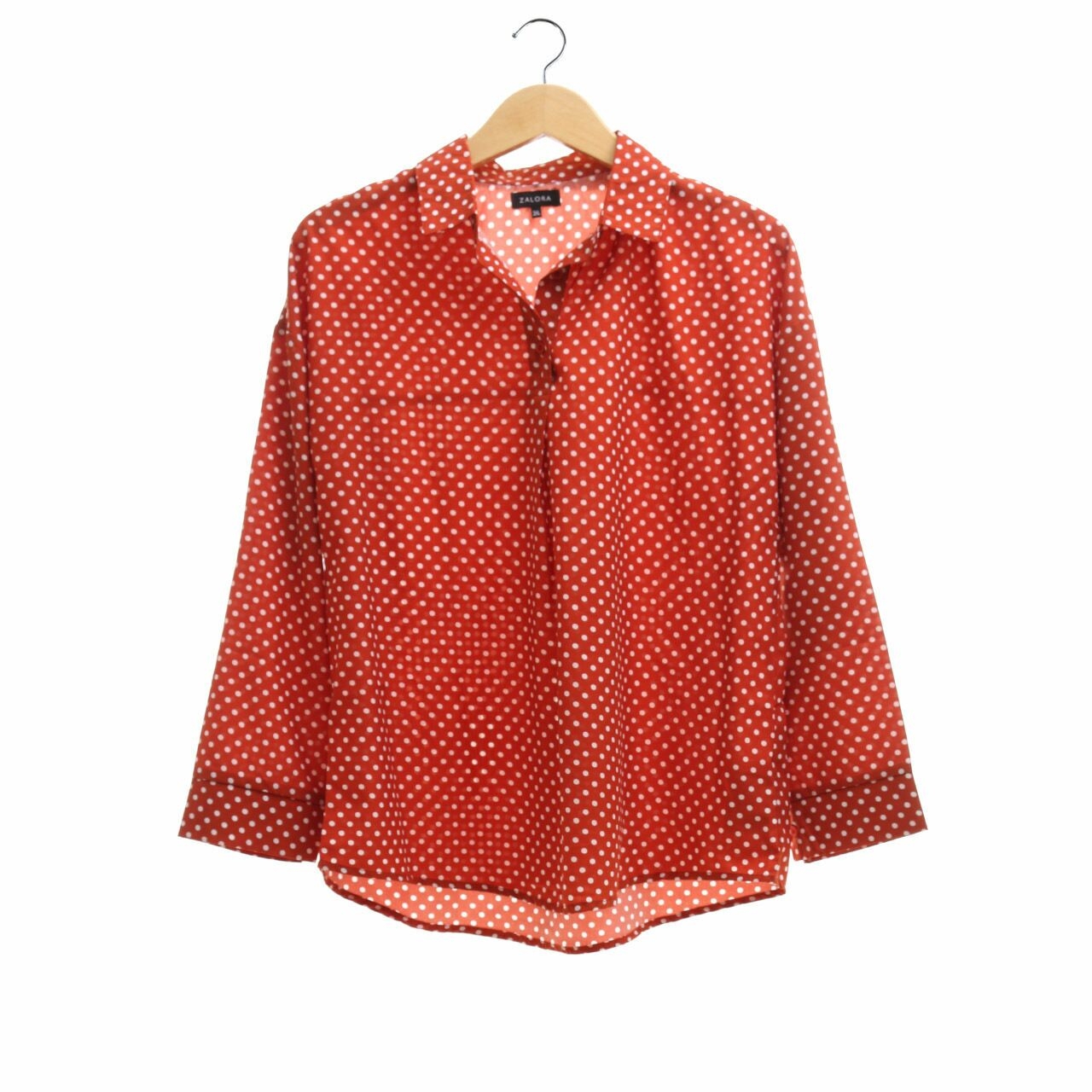 Zalora Burnt Orange Polka Dot Blouse