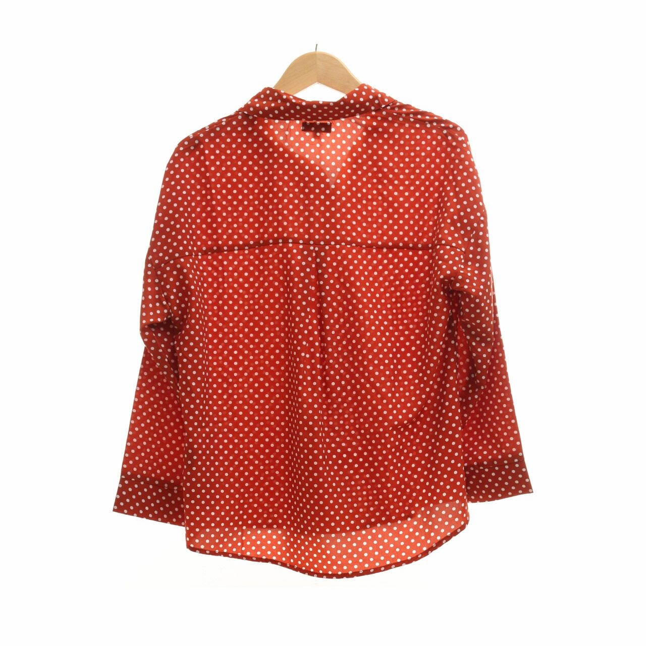 Zalora Burnt Orange Polka Dot Blouse