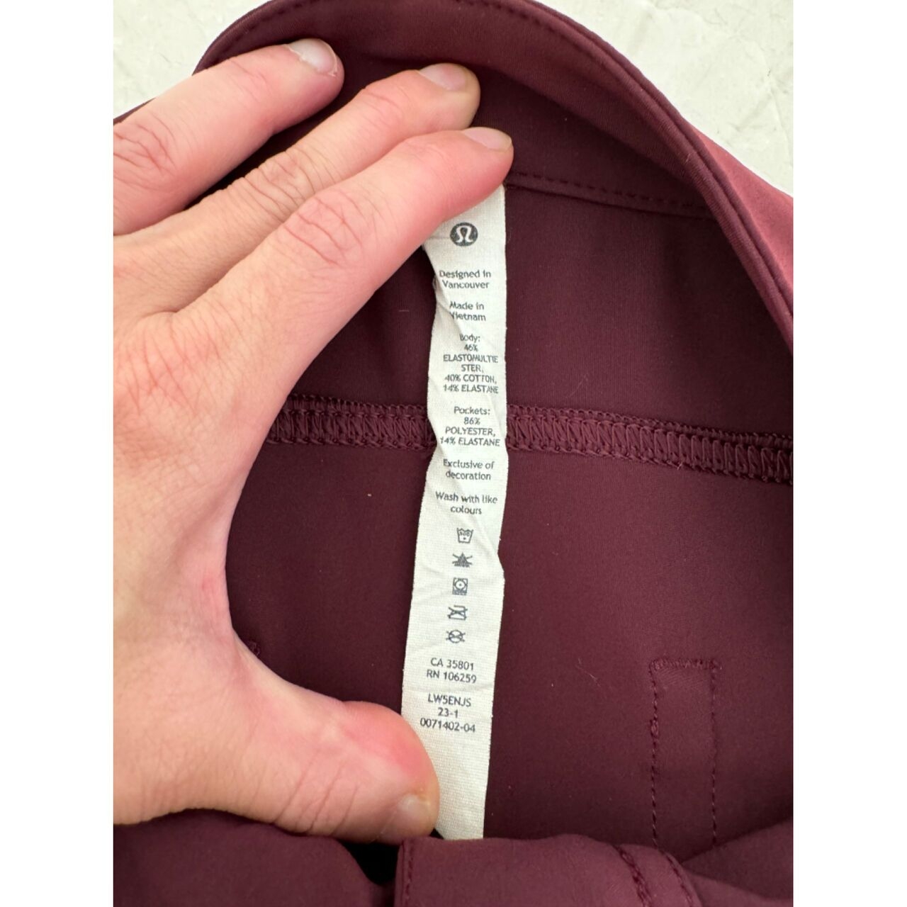 Lululemon Burgundy Long Pants