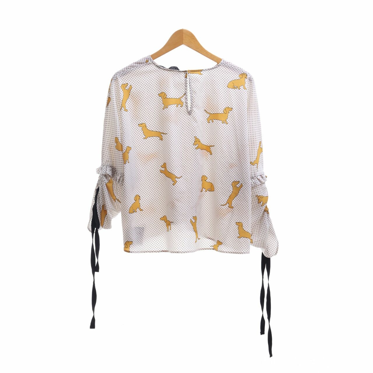 Zara Broken White Printed Blouse