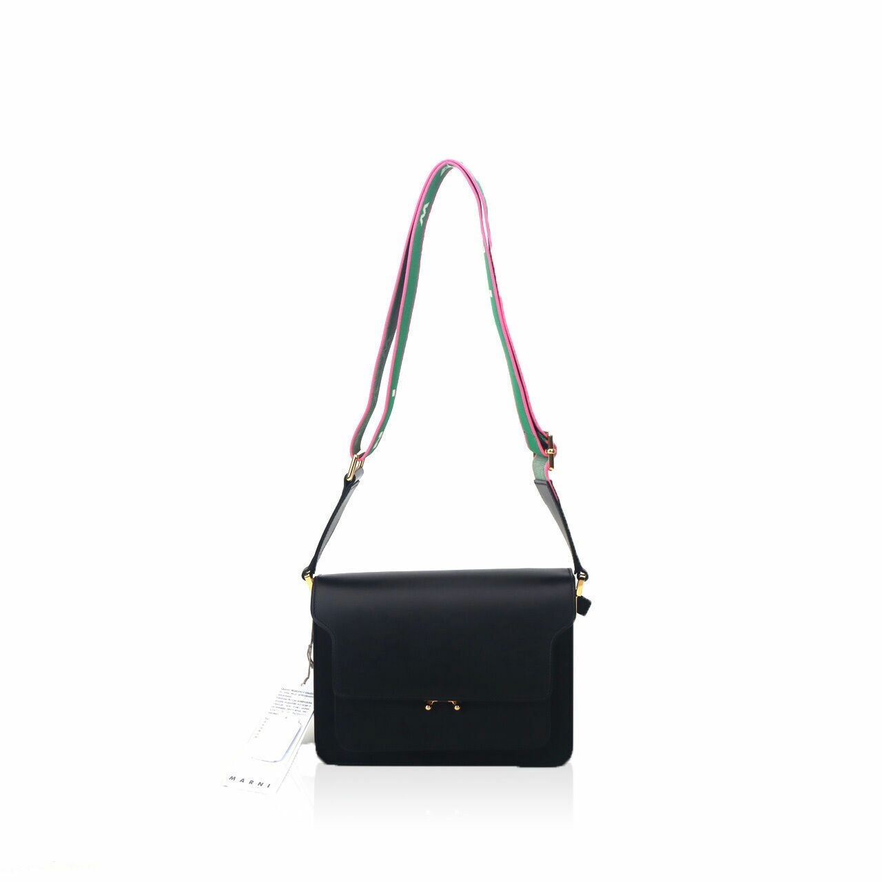 Marni Trunk Medium Black Calfskin Media Shoulder Bag