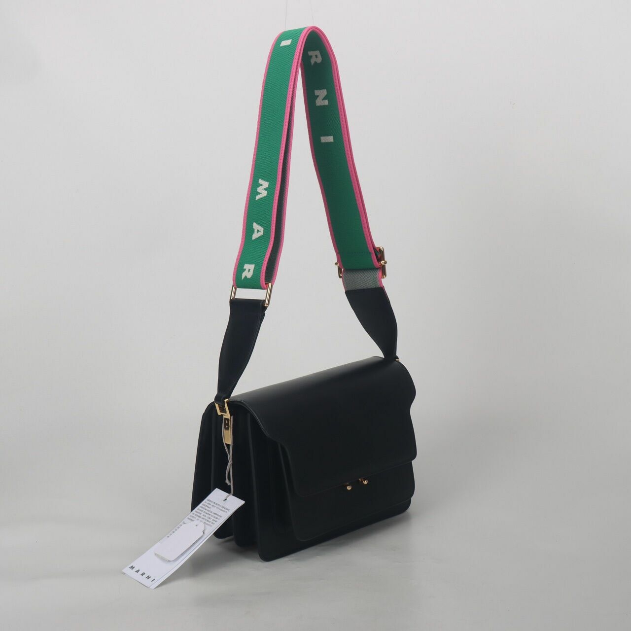 Marni Trunk Medium Black Calfskin Media Shoulder Bag