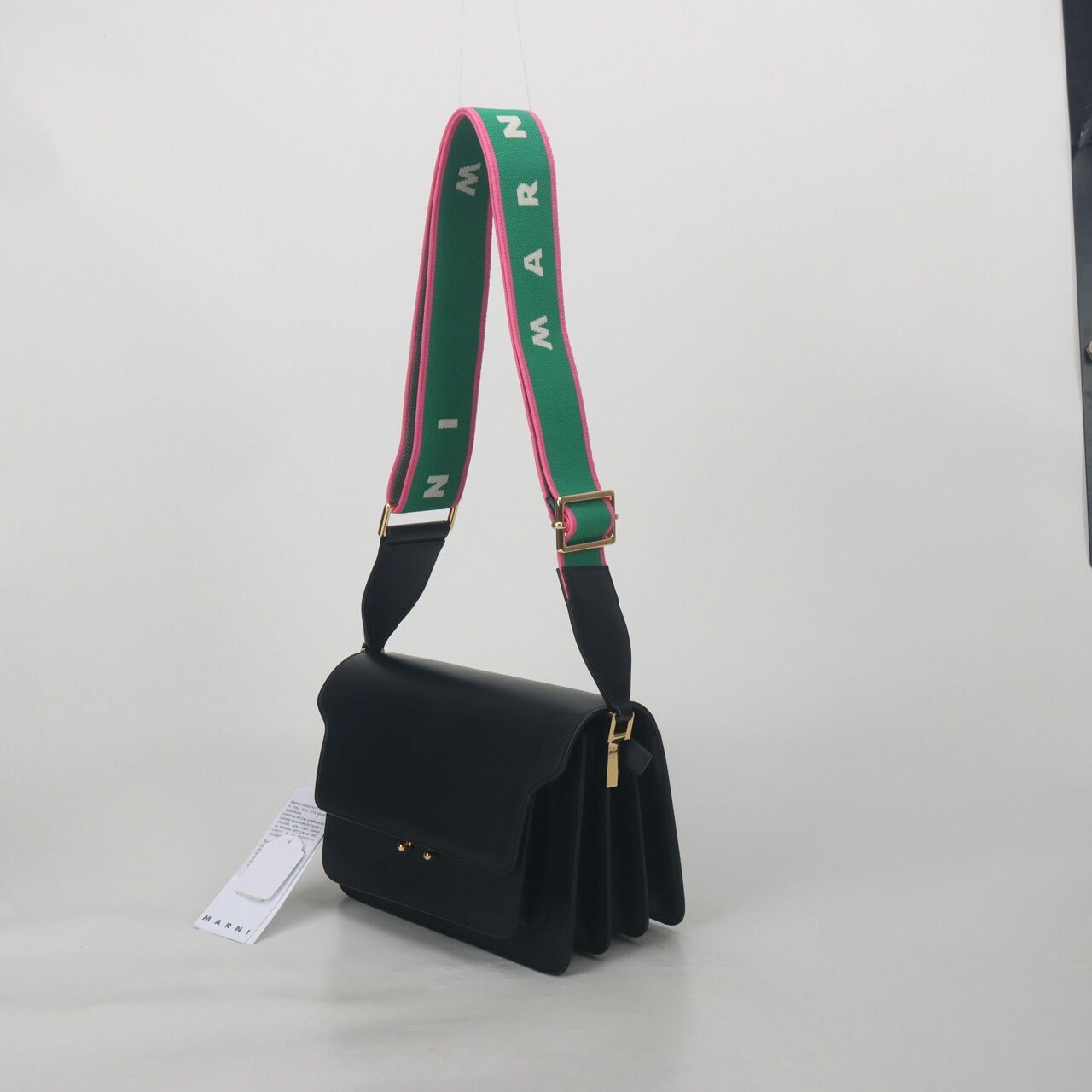 Marni Trunk Medium Black Calfskin Media Shoulder Bag