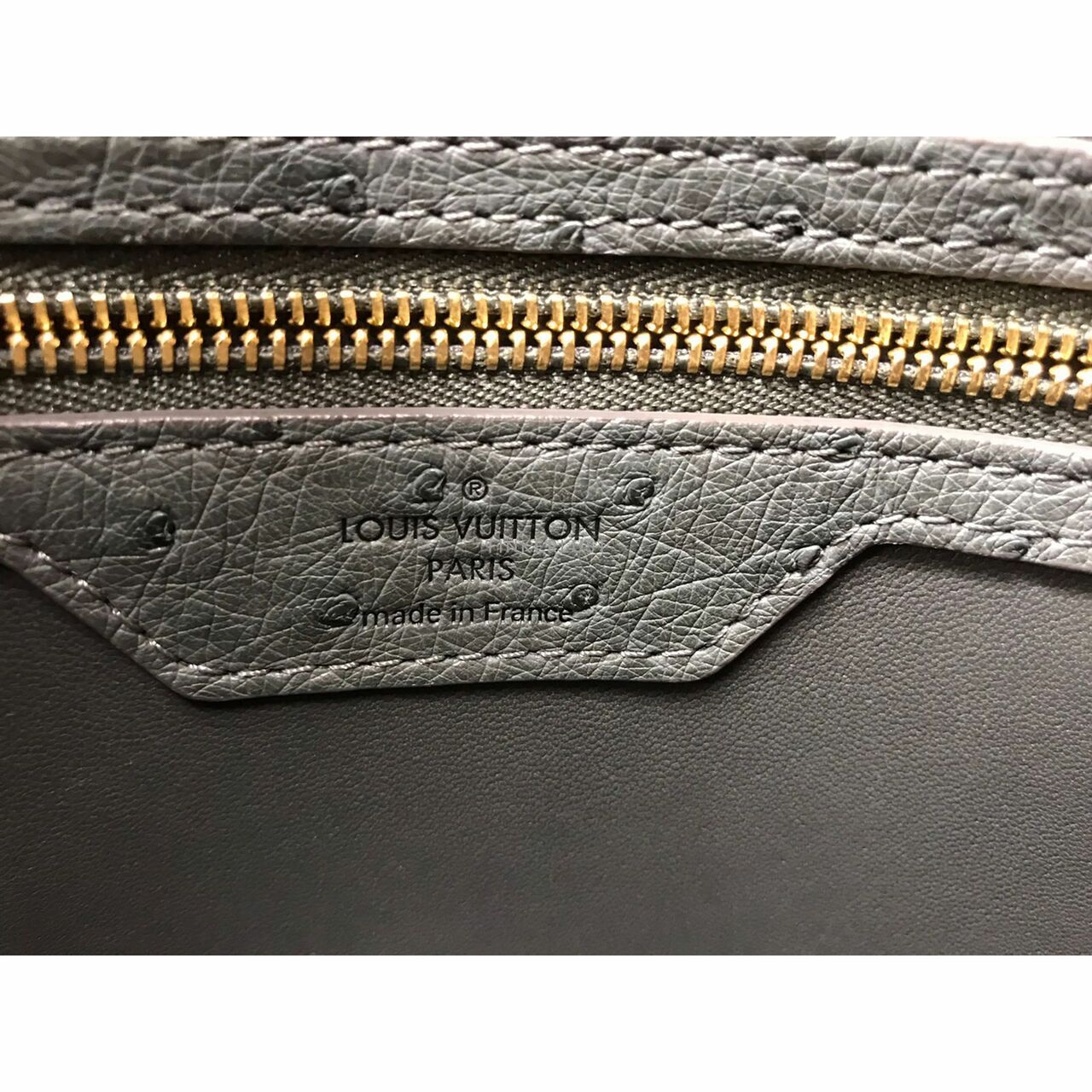 Louis Vuitton Grey Alma Ostrich GM 2021 Rare Limited Edition Handbag