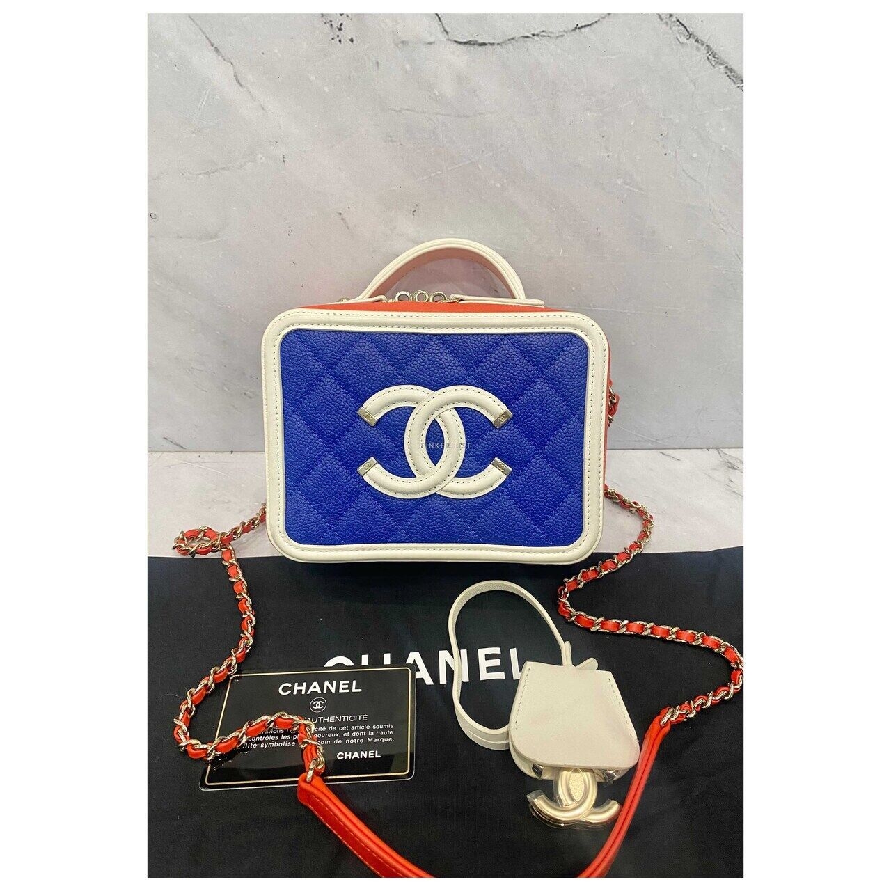 Chanel Vanity Case Mini 3 Colour SHW Seri #27 Satchel Bag