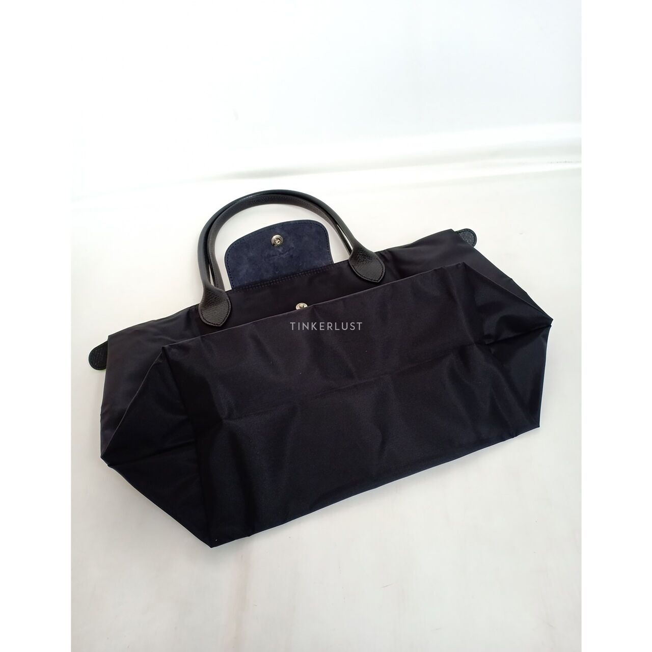 Longchamp Le Pliage SLH Green Tip Black Tote Bag