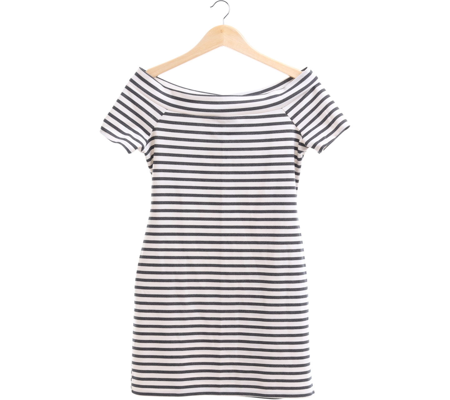 Zara Black And White Striped Mini Dress