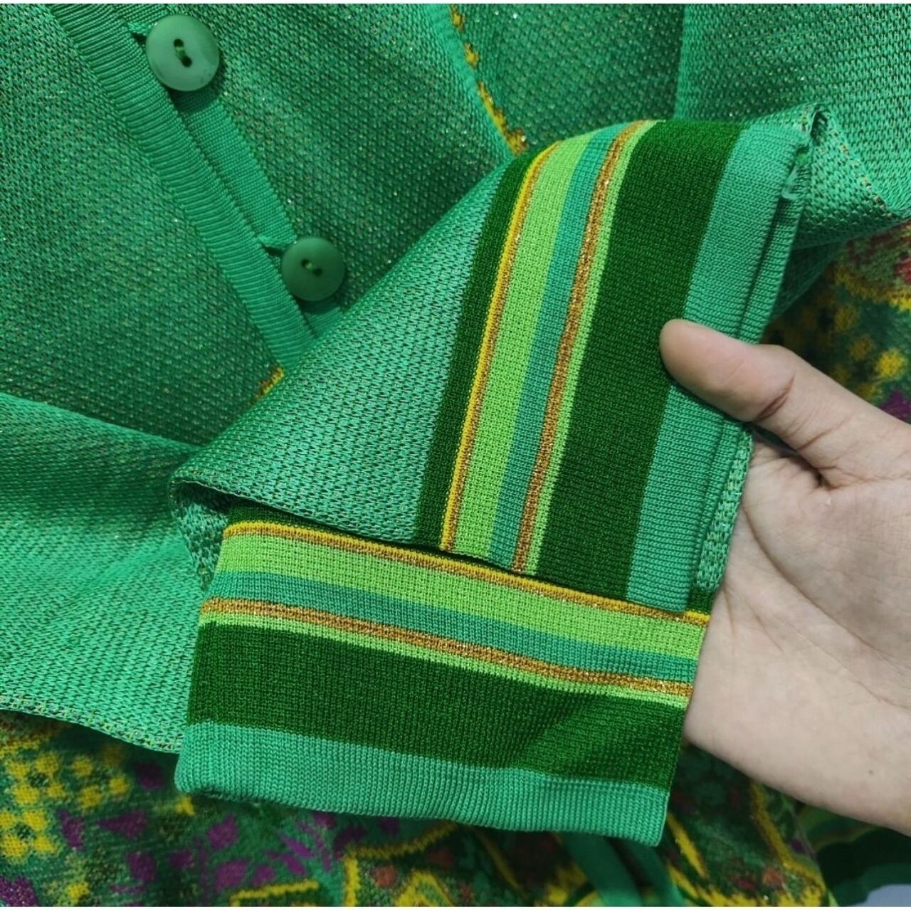 Yves Saint Laurent Green Cardigan