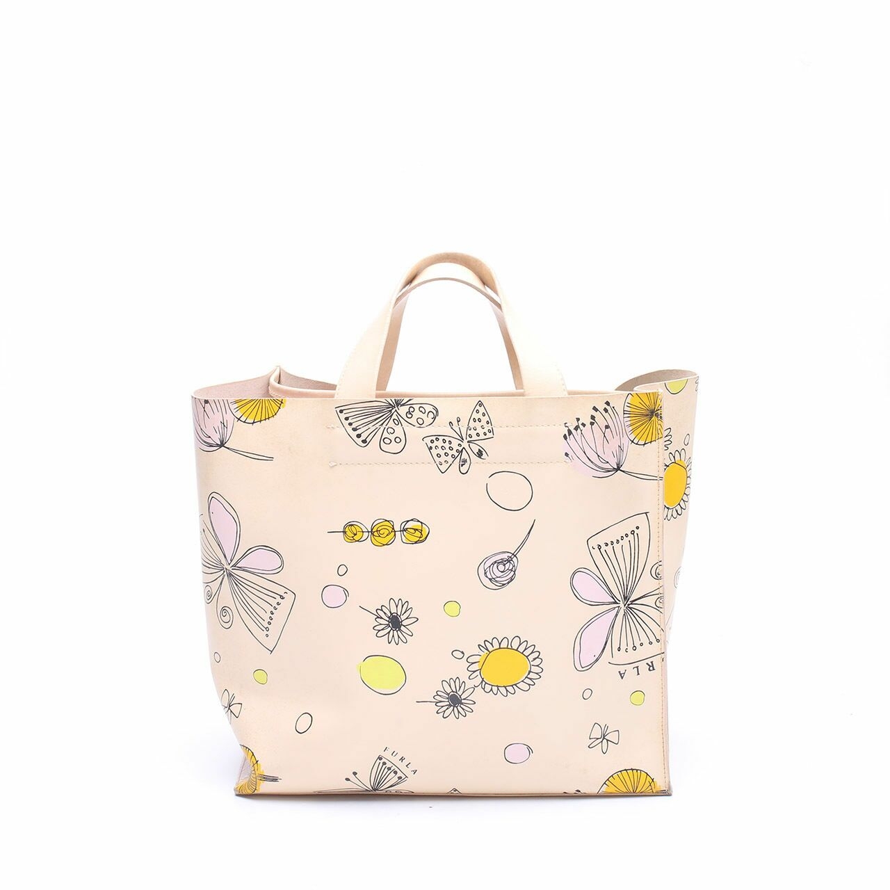 Furla Cream Floral Handbag