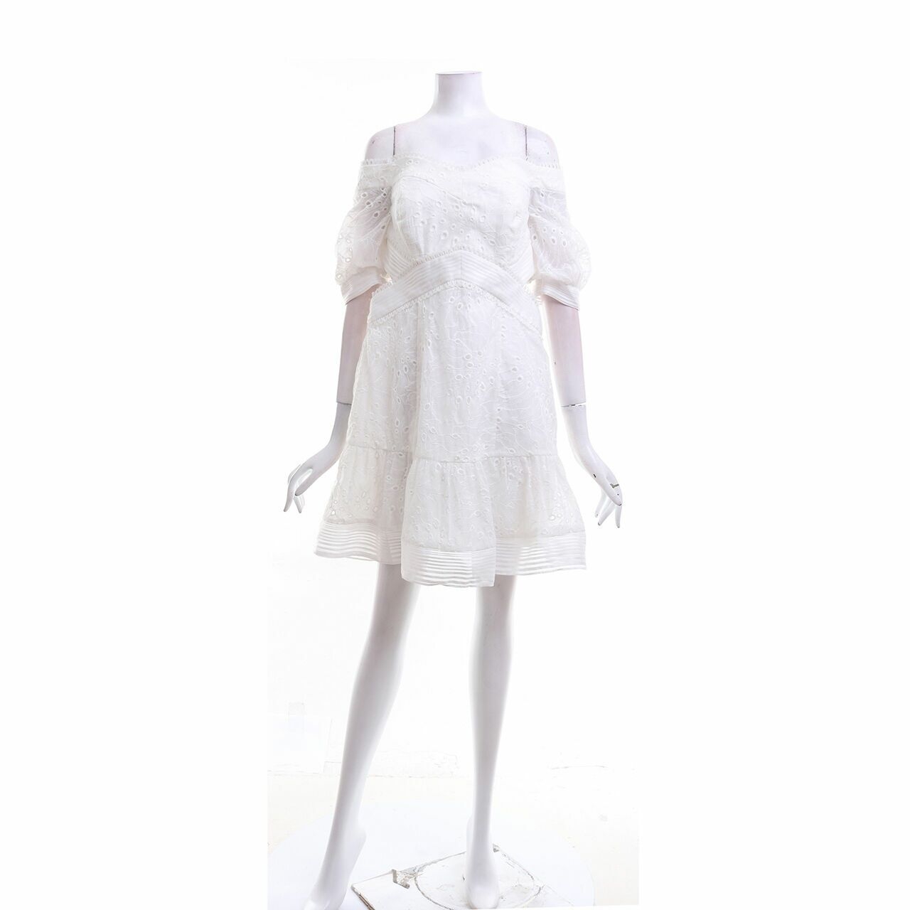 Forever New Megan Splice Off White Mini Dress