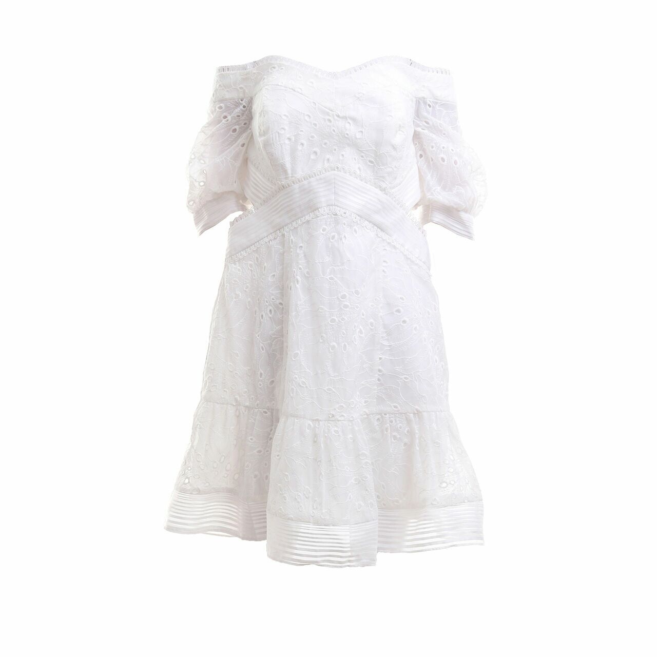 Forever New Megan Splice Off White Mini Dress