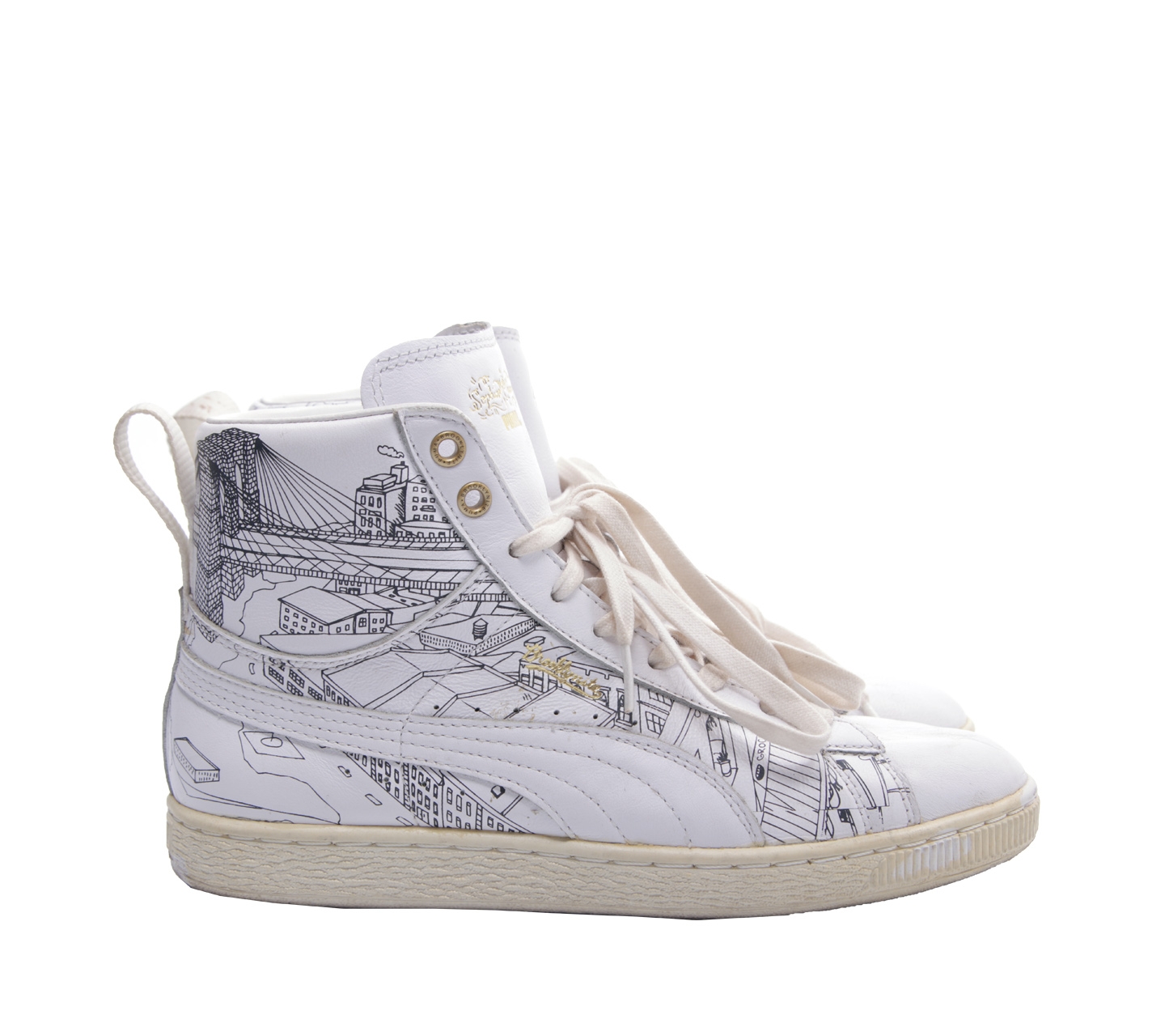 Puma White Basket CLassic Mid X S Changs Sneakers