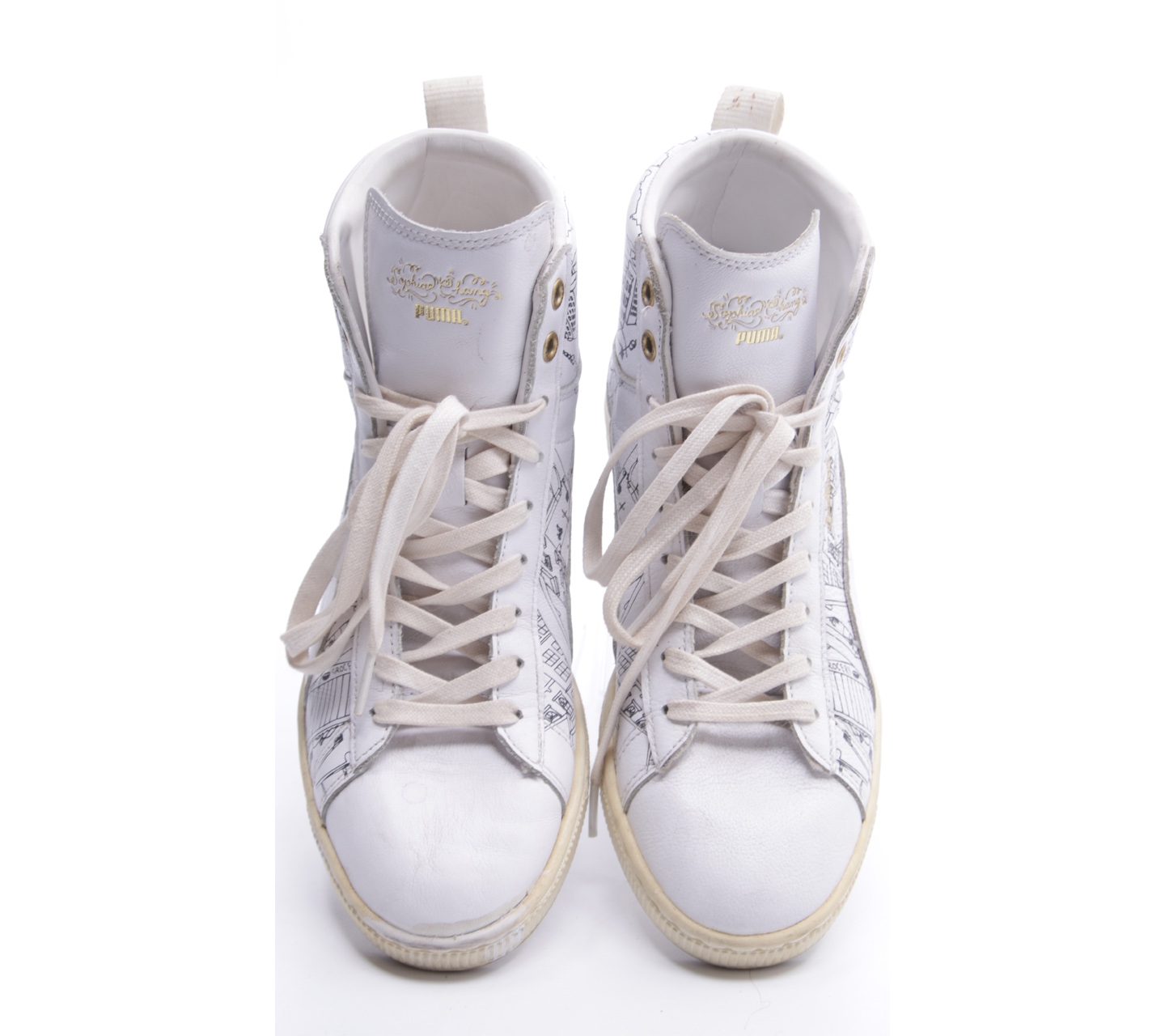 Puma White Basket CLassic Mid X S Changs Sneakers