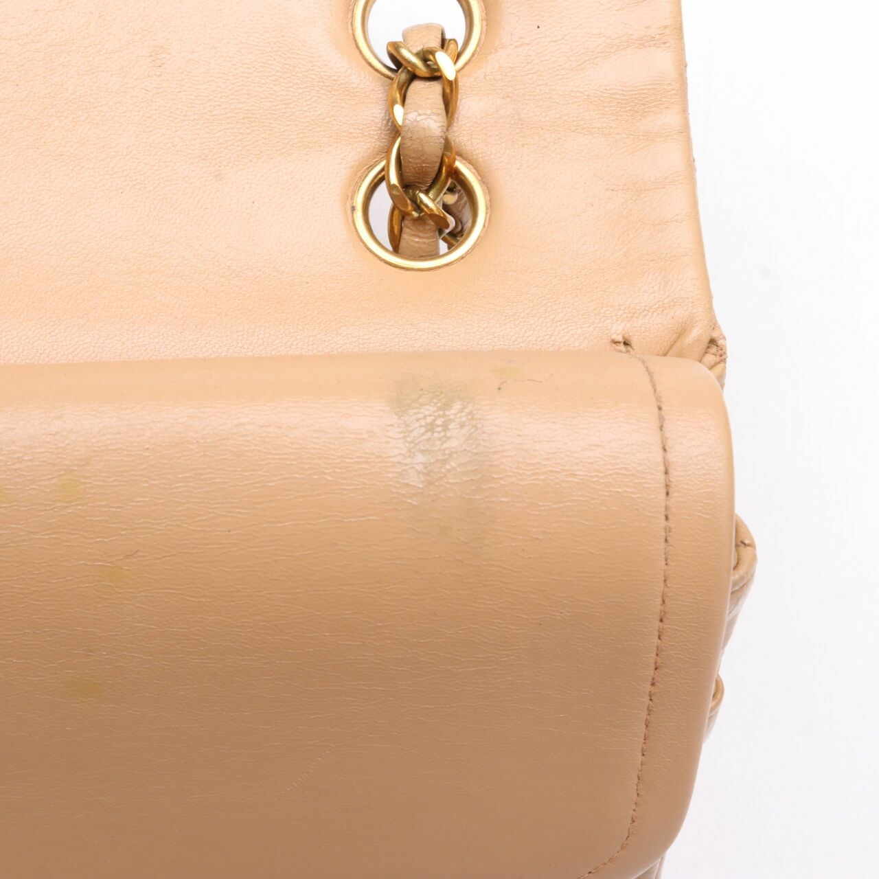 Chanel Vintage Beige Double Flap Shoulder Bag