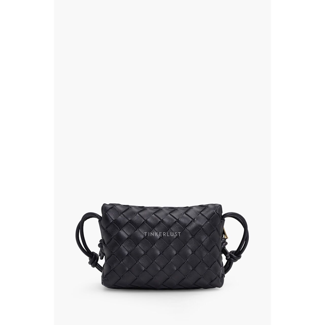 Bottega Veneta Mini Loop Intrecciato in Black GHW Crossbody Bag