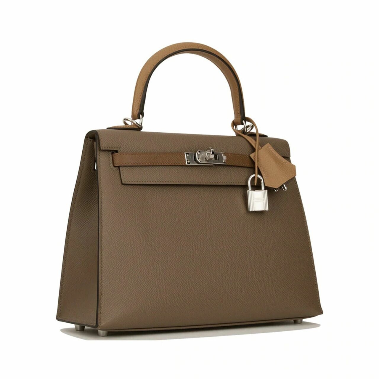 Hermes K25 Etoupe/Alezan/Biscuit Tricolore Phw Z Satchel