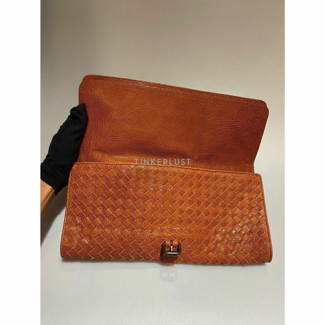 Bottega Veneta Brown Leather Clutch