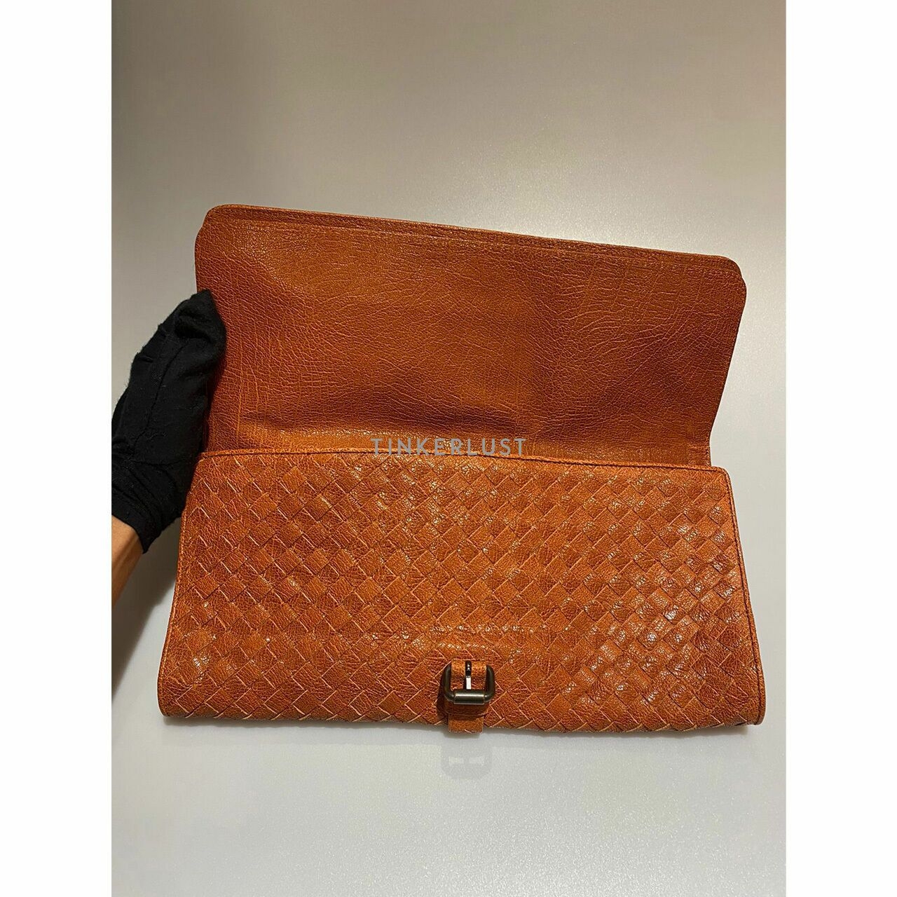 Bottega Veneta Brown Leather Clutch