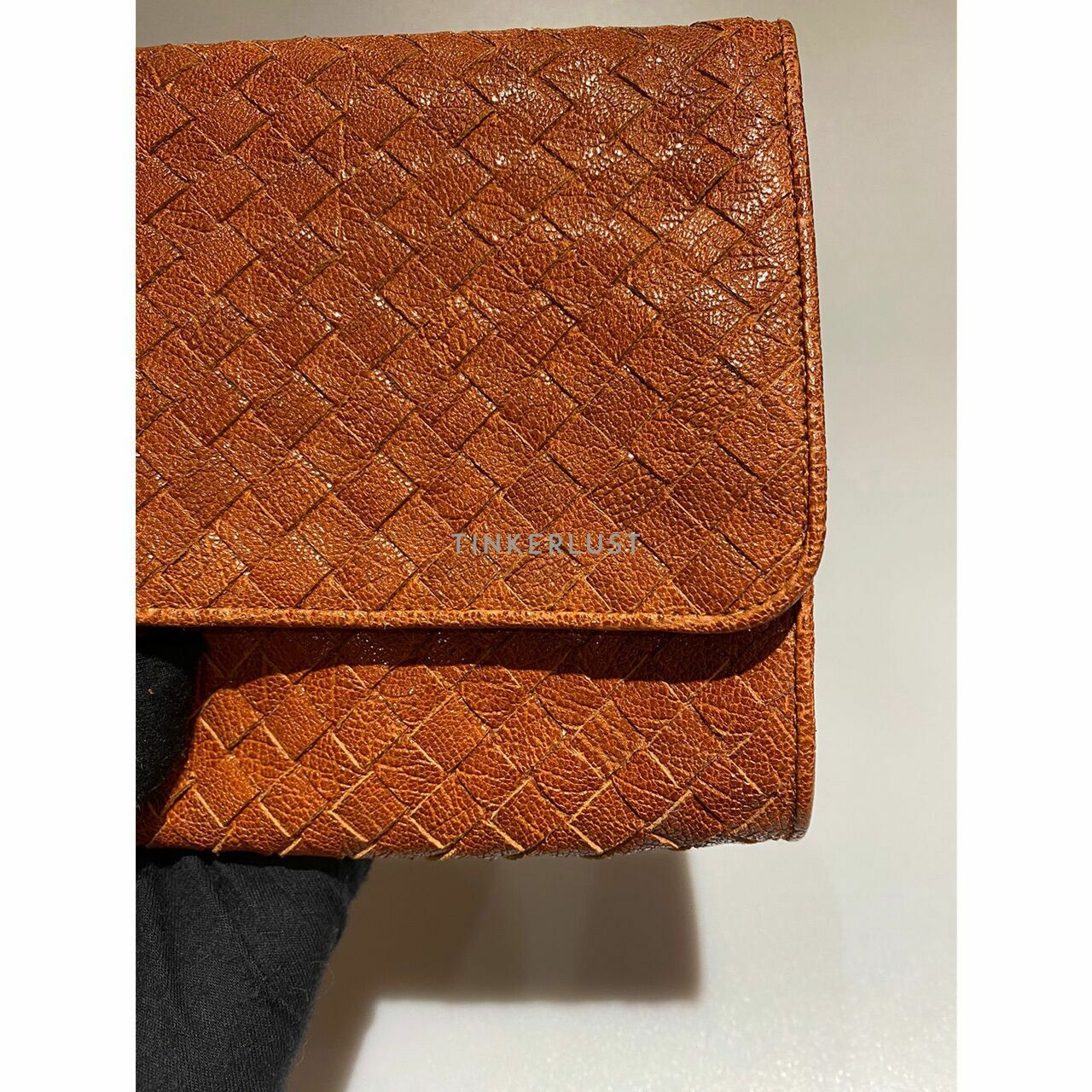 Bottega Veneta Brown Leather Clutch