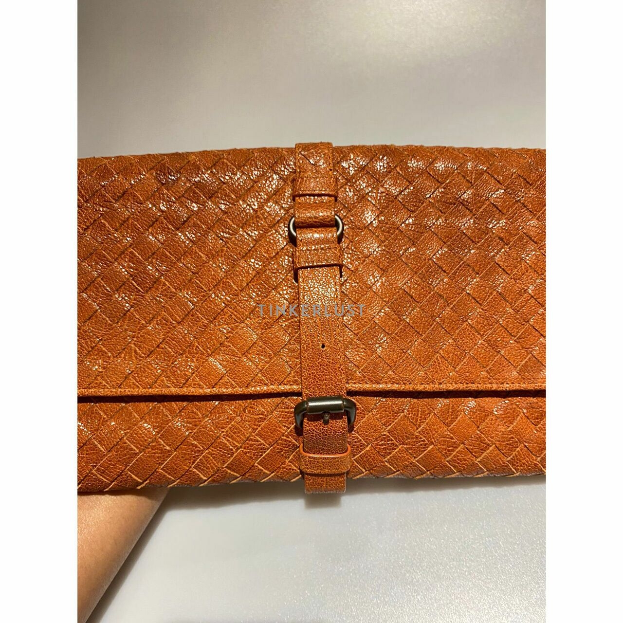 Bottega Veneta Brown Leather Clutch