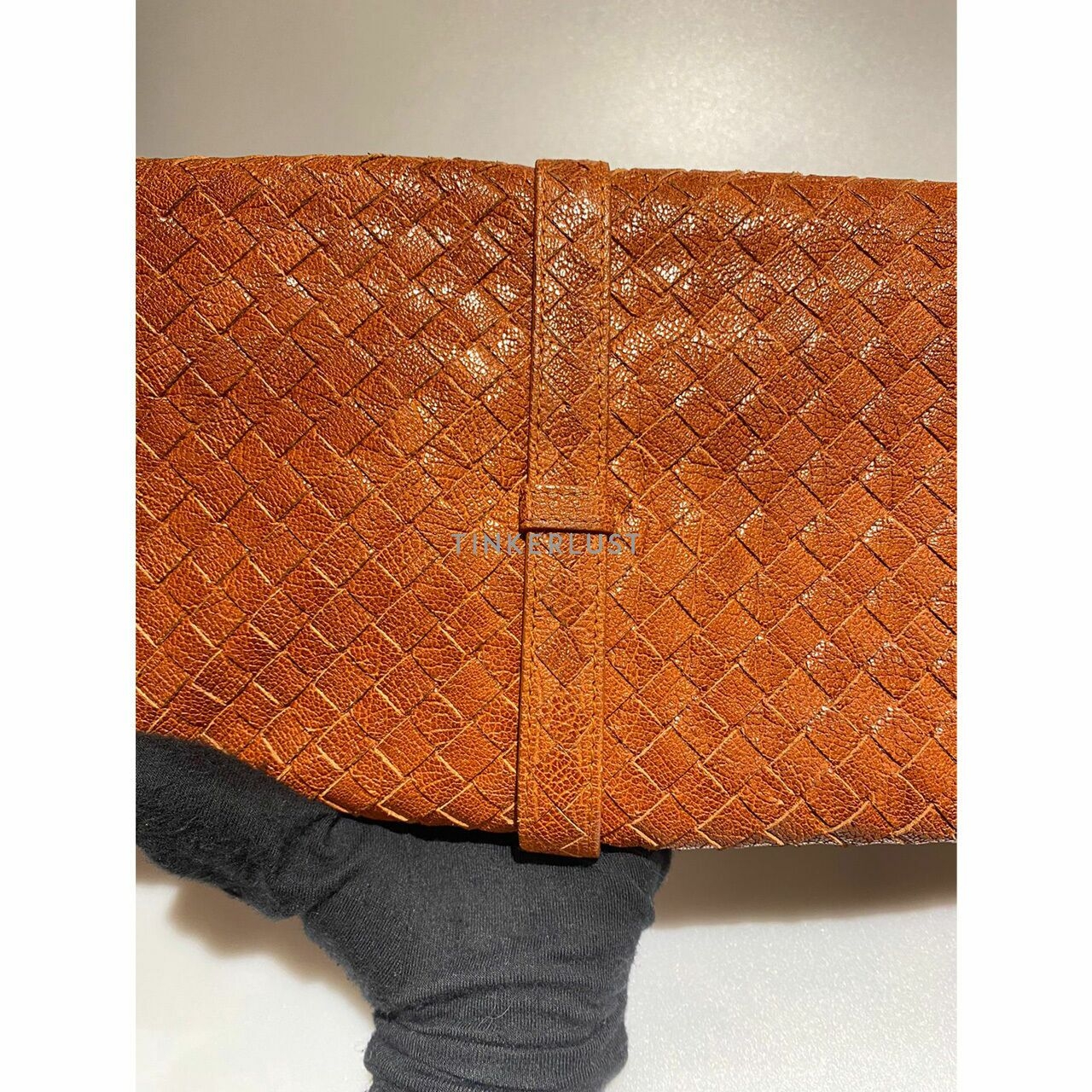 Bottega Veneta Brown Leather Clutch