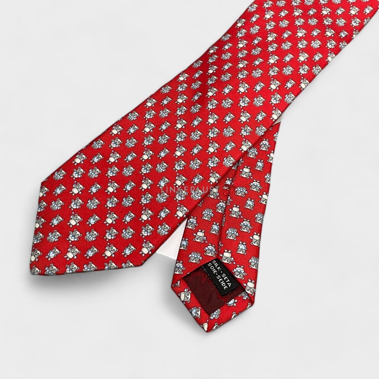 Salvatore Ferragamo Print Red Silk Tie