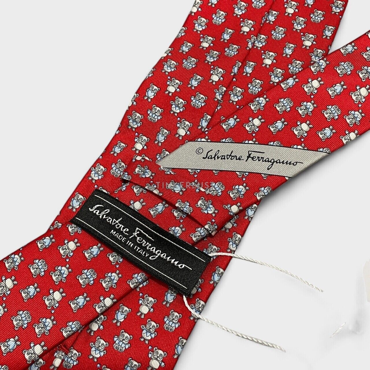 Salvatore Ferragamo Print Red Silk Tie