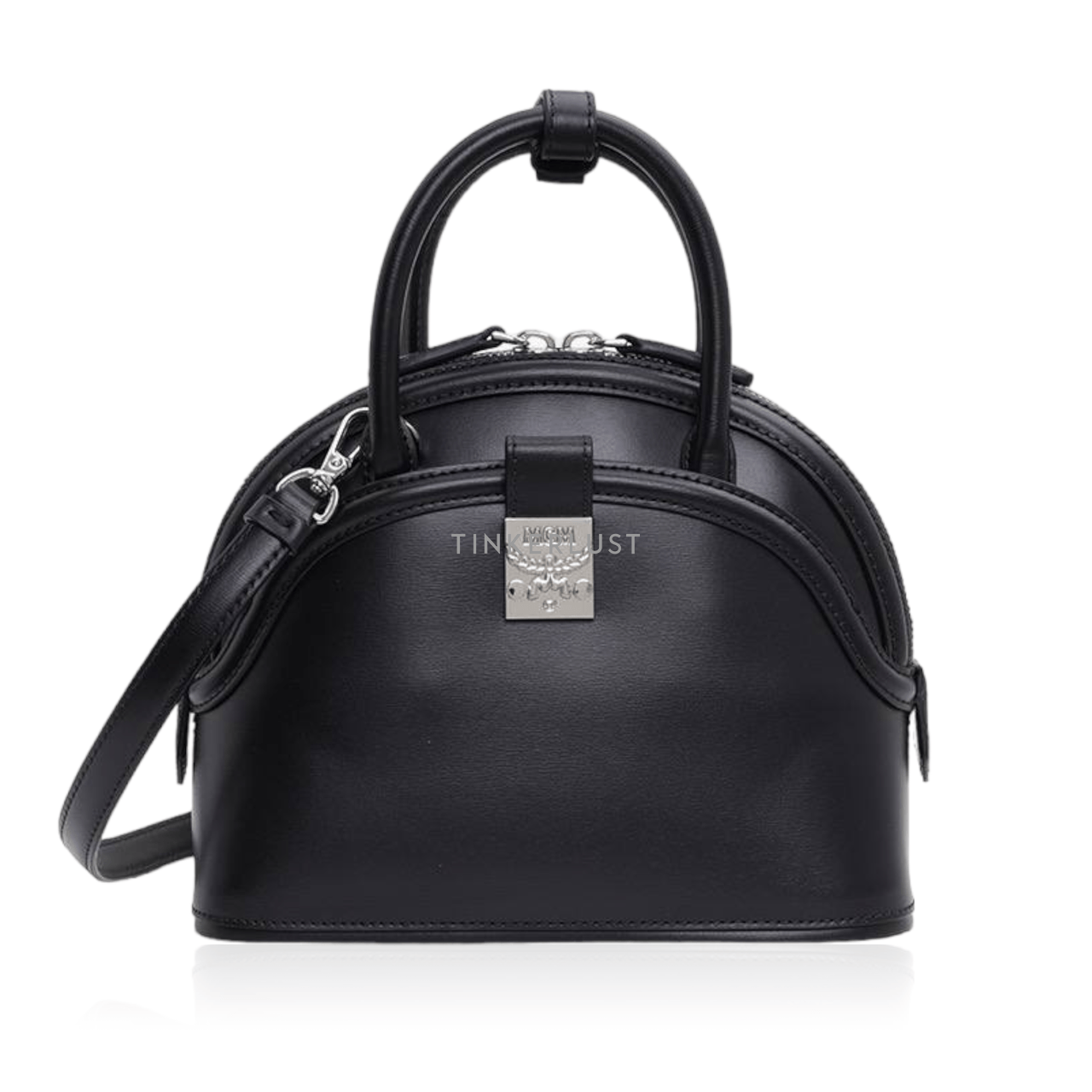 MCM Small Tracy Tote Bag in Black Leather