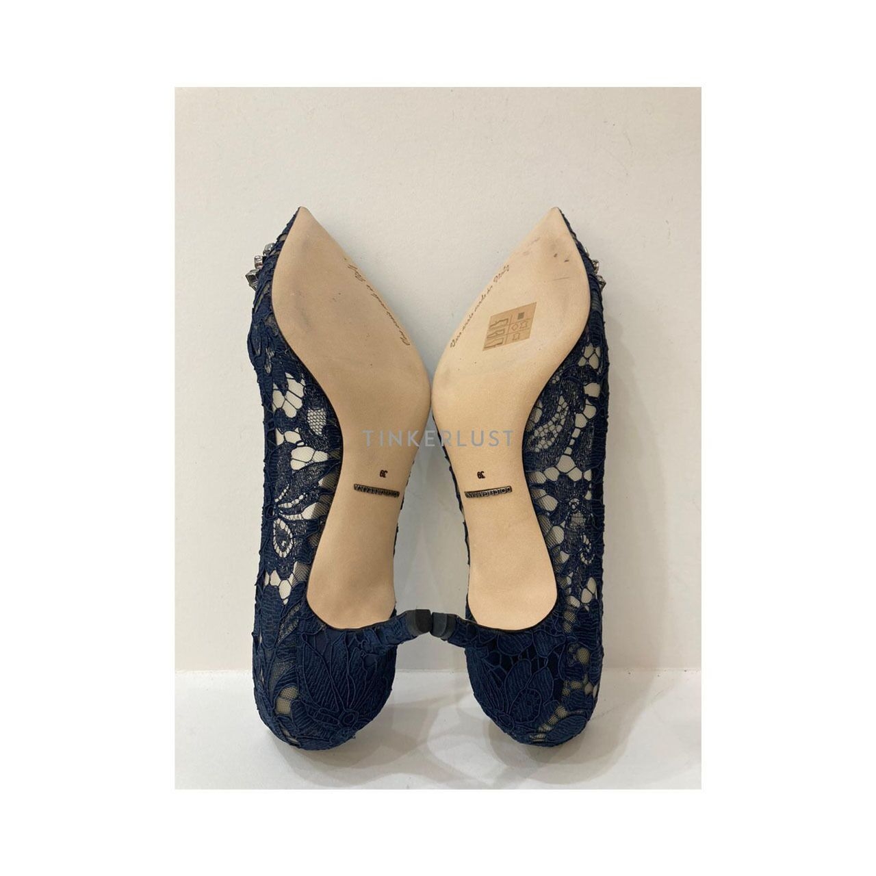 Dolce & Gabbana Belluci 60mm Lace Pumps Midnight Blue Heels