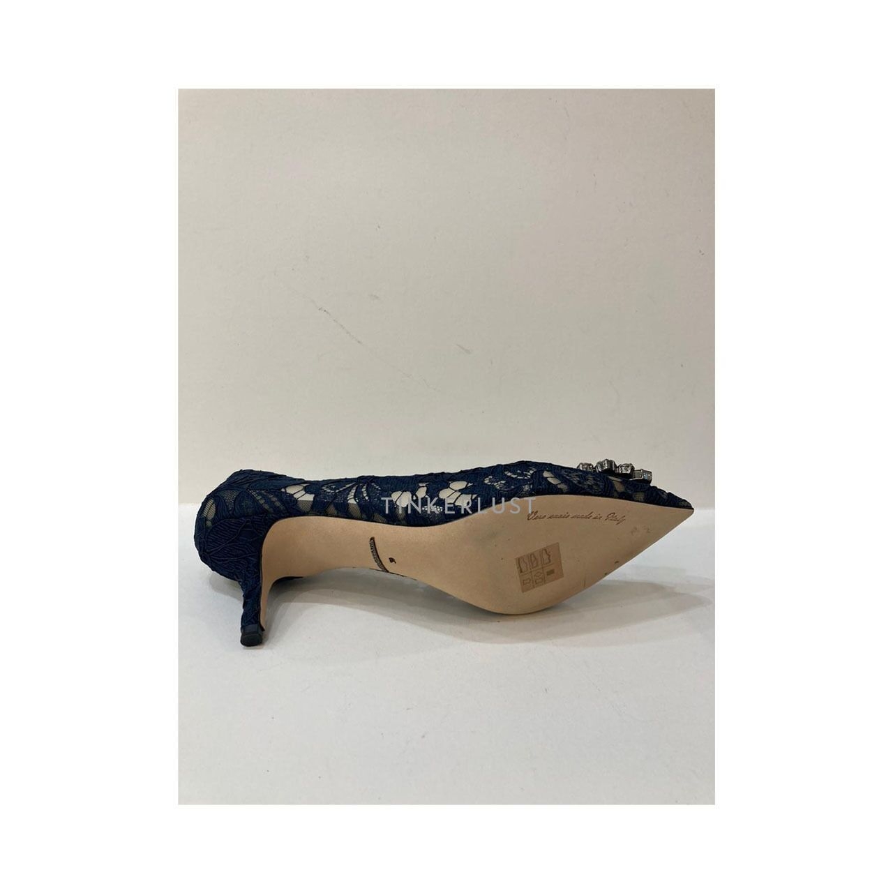 Dolce & Gabbana Belluci 60mm Lace Pumps Midnight Blue Heels