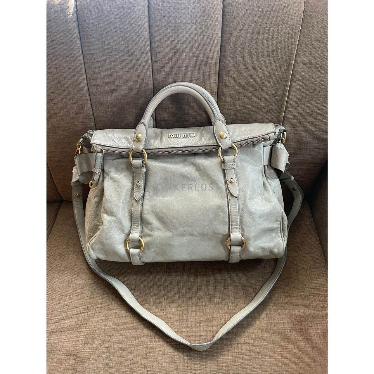 Miu Miu Leather Cream Satchel