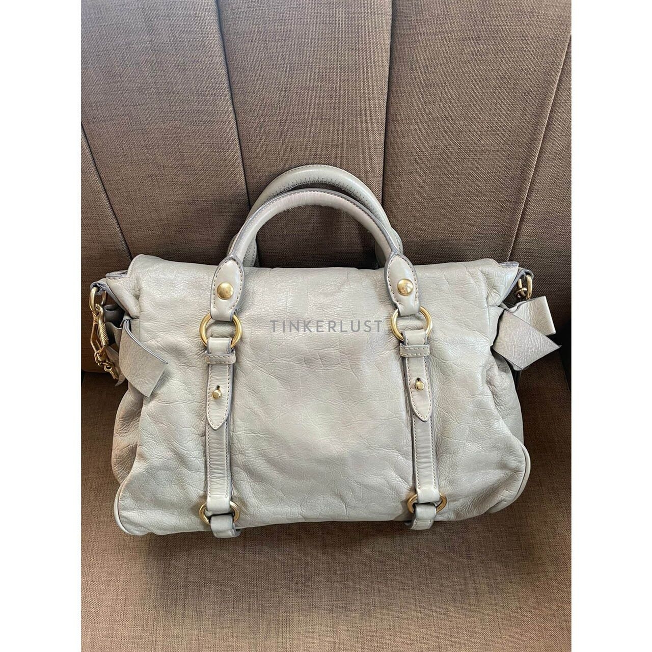 Miu Miu Leather Cream Satchel