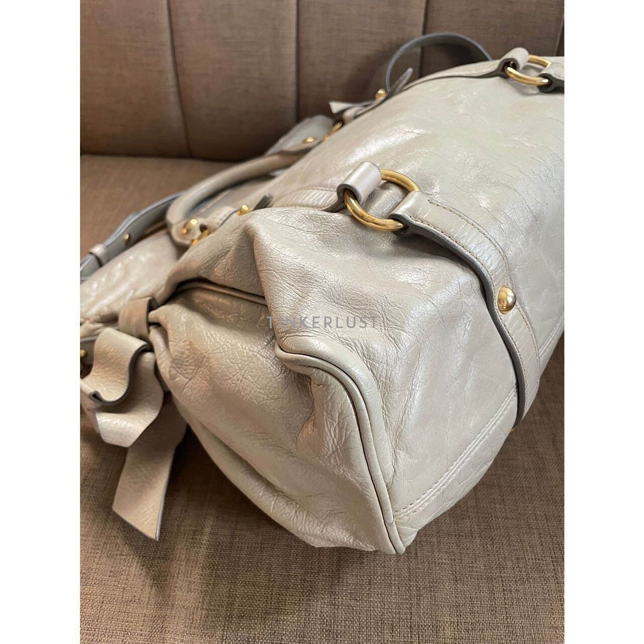 Miu Miu Leather Cream Satchel