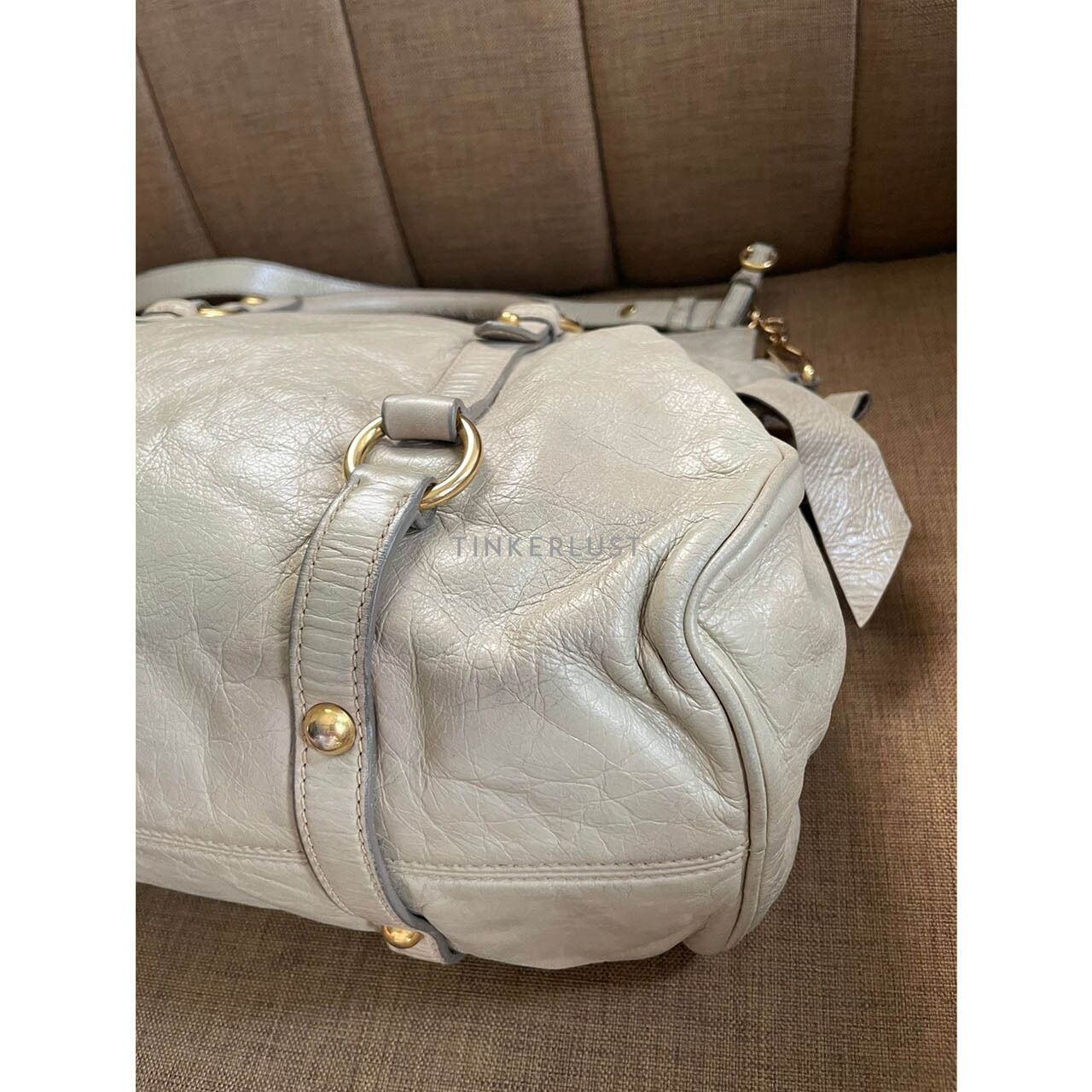 Miu Miu Leather Cream Satchel