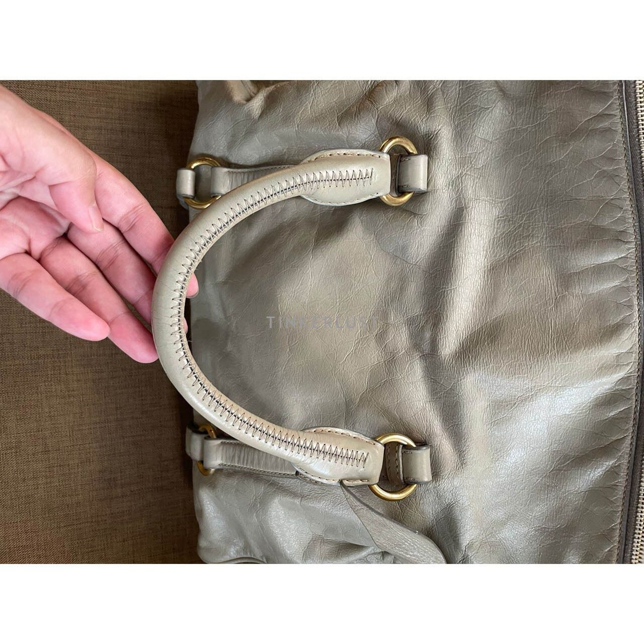 Miu Miu Leather Cream Satchel