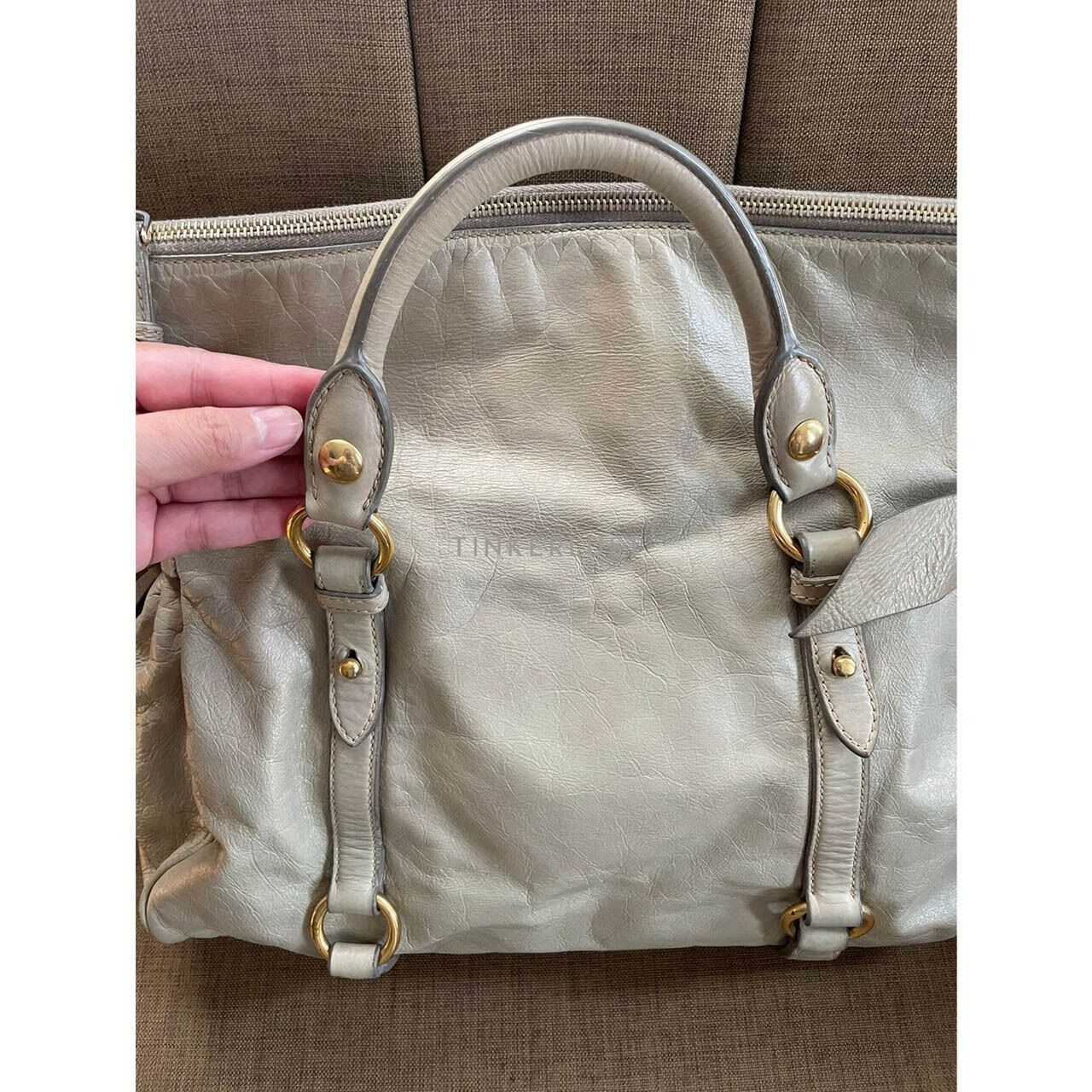 Miu Miu Leather Cream Satchel