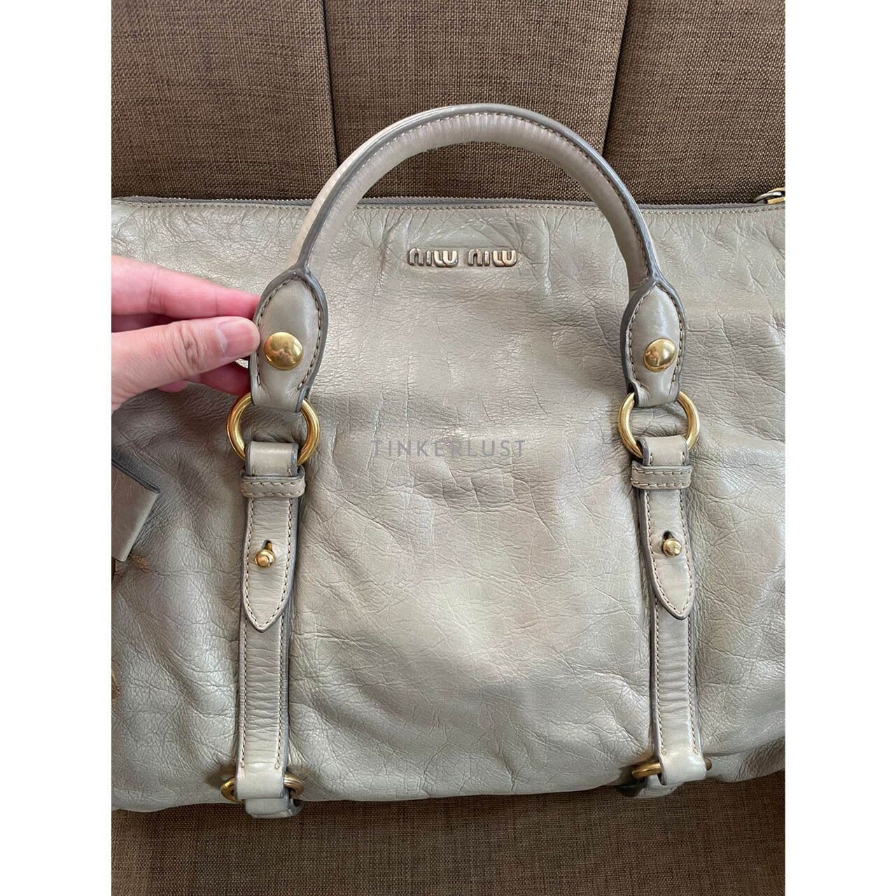 Miu Miu Leather Cream Satchel