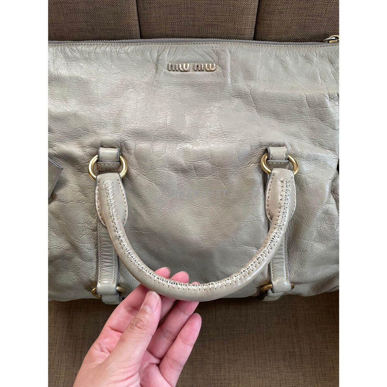 Miu Miu Leather Cream Satchel