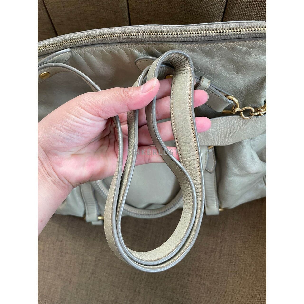 Miu Miu Leather Cream Satchel