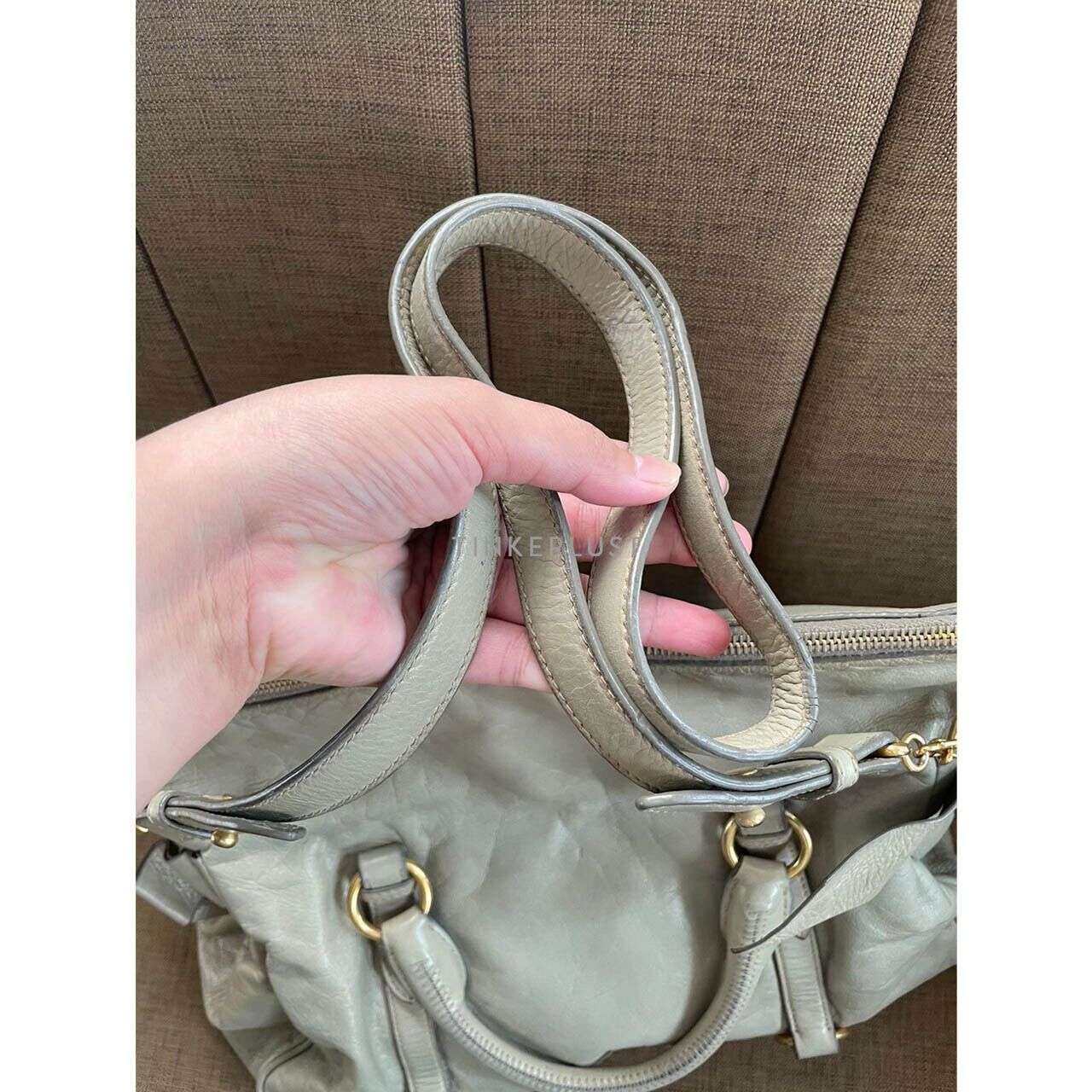 Miu Miu Leather Cream Satchel