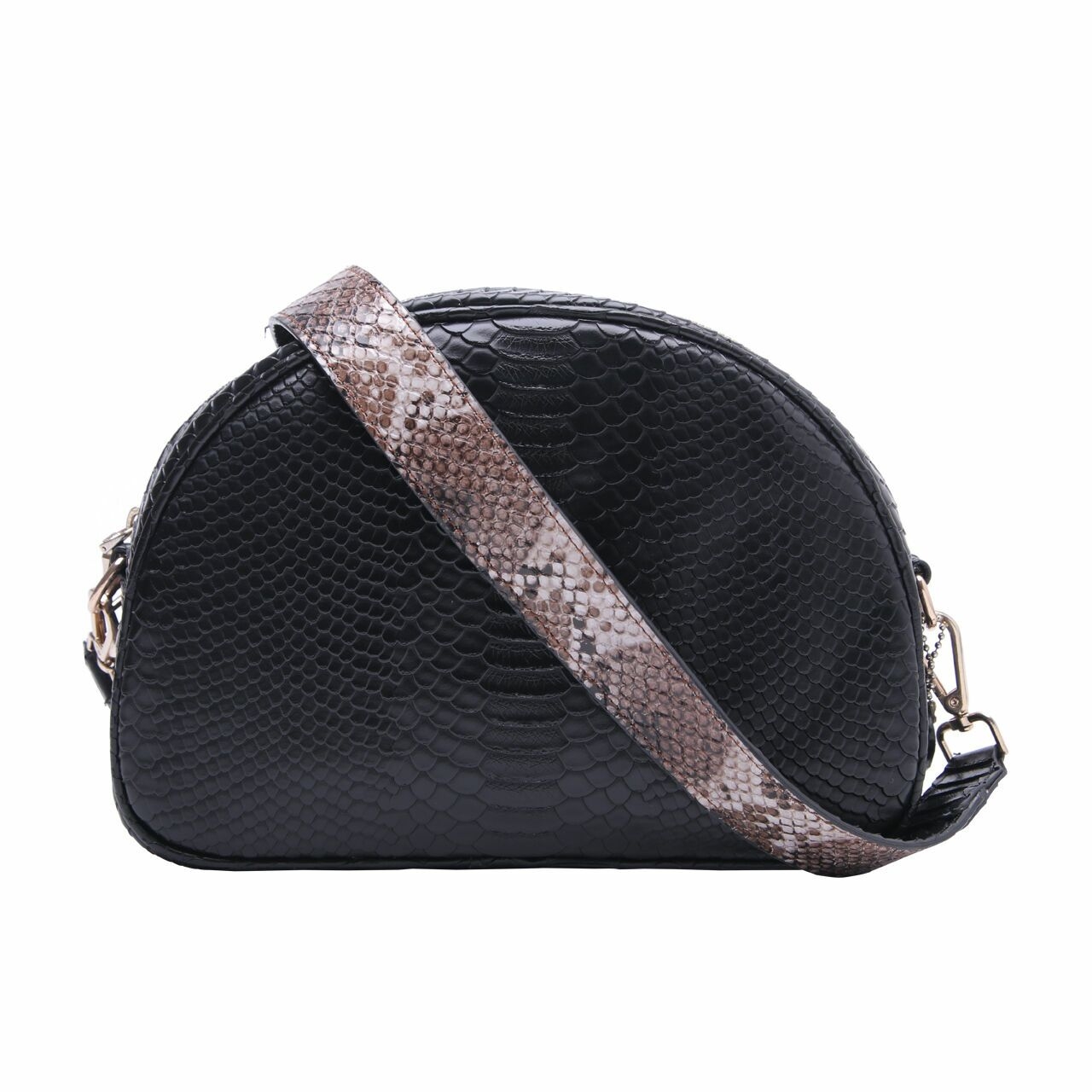 Private Collection Black Ottoto Snakeskin Sling Bag