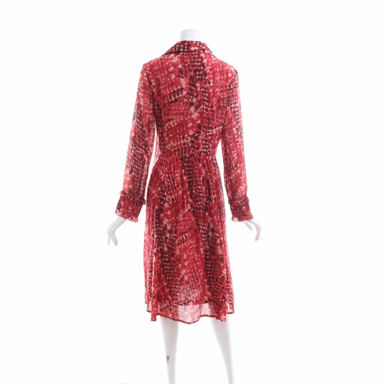 bYSI Red Printed Midi Dress