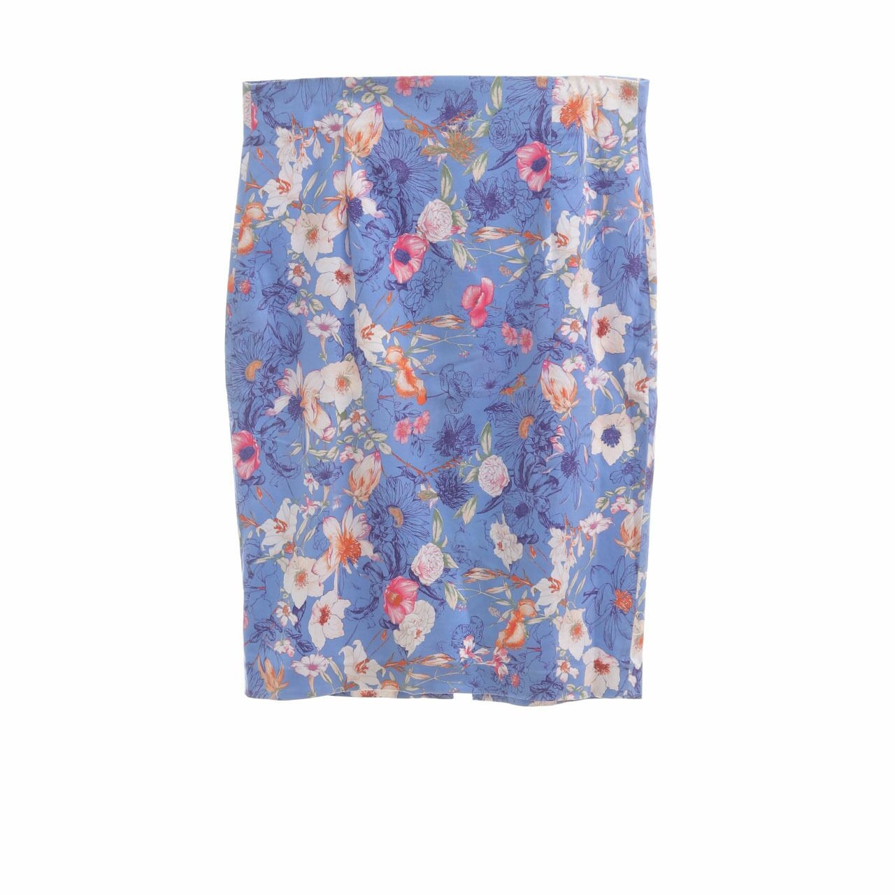 Zara Blue Floral Rok Midi