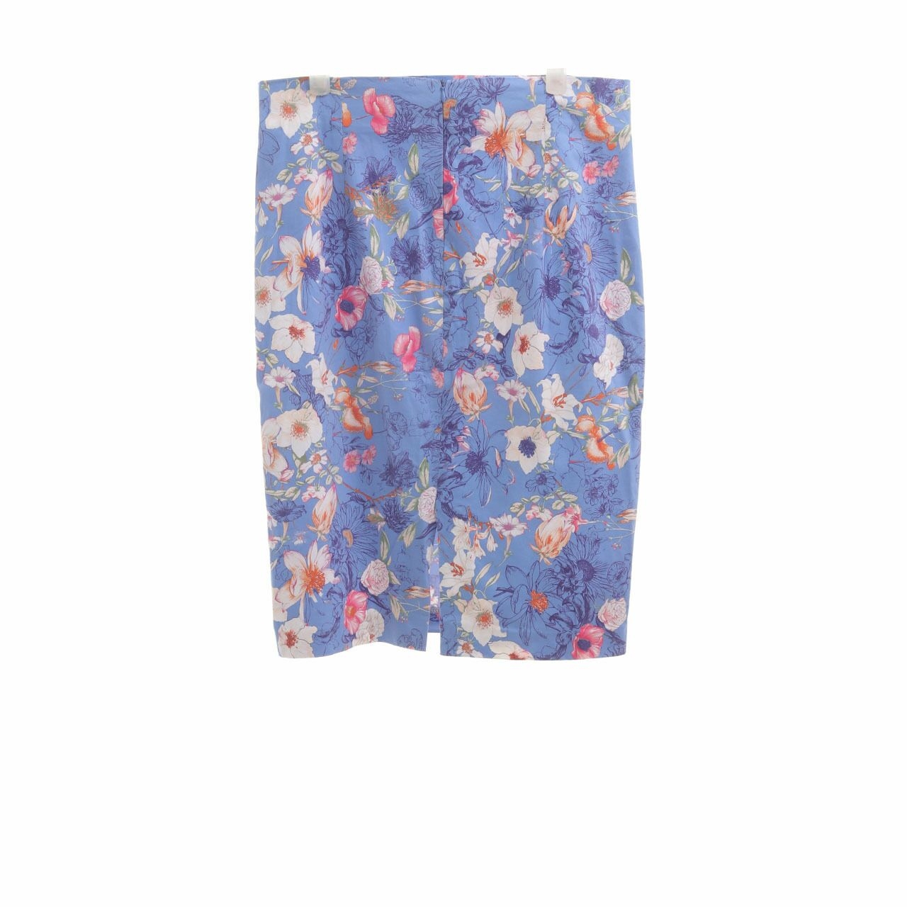 Zara Blue Floral Rok Midi